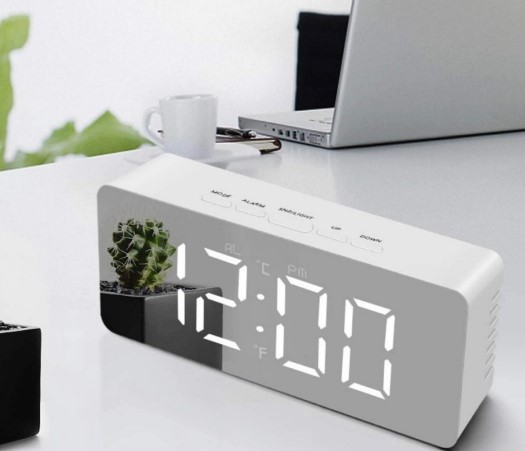 Digital mirror alarm clock 